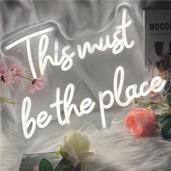 This Must Be the Place NeonSign for Wall Décor,Neon LightSign for Couple Bedroom - Picture 2 of 6